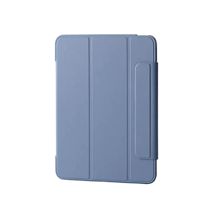 11インチiPad Air(M3/M2) フラップケース 薄型軽量 カラーエッジ 背面クリア ブルーグレー