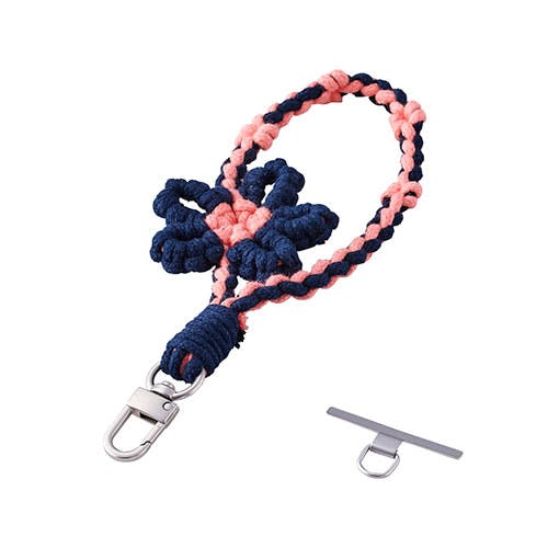 ハンドストラップ編み物/花 軽いつけ心地で手元の負担を感じにくい ネイビー スマートフォンアクセサリ ハンドストラップ編み物/花 軽いつけ心地で手元の負担を感じにくい ネイビー スマートフォンアクセサリ