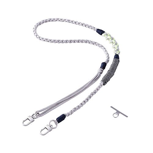 ショルダーストラップ編み物 ひとつひとつ丁寧に手作りした温かみのある編み模様 グレー スマートフォンアクセサリ ショルダーストラップ編み物 ひとつひとつ丁寧に手作りした温かみのある編み模様 グレー スマートフォンアクセサリ