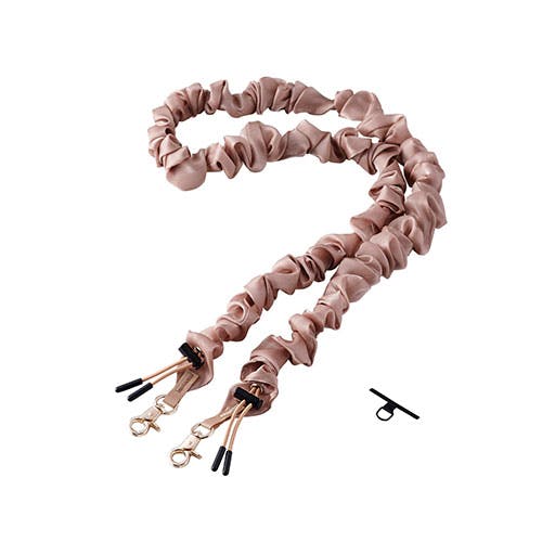 ショルダーストラップシュシュ/上品 くしゅくしゅとした立体感 シンプルながら存在感 ブラウン スマートフォンアクセサリ