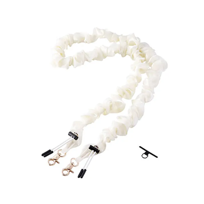 スマホストラップ シュシュ風デザイン 軽量 ショルダー アイボリー