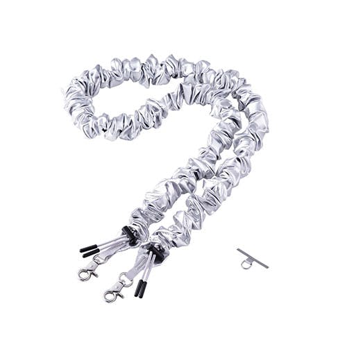 ショルダーストラップシュシュ/カジュアル くしゅくしゅとした立体感 シンプルながら存在感 シルバー スマートフォンアクセサリ ショルダーストラップシュシュ/カジュアル くしゅくしゅとした立体感 シンプルながら存在感 シルバー スマートフォンアクセサリ