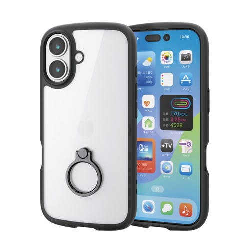 iPhone 17 ケース ハイブリッド 衝撃吸収 軽量 薄型 リング付 黒 ケース・ストラップ iPhone 17 ケース ハイブリッド 衝撃吸収 軽量 薄型 リング付 黒 ケース・ストラップ