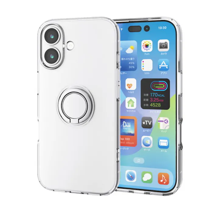 iPhone 17 ケース ソフト 薄型 リング付き スタンド機能 透明