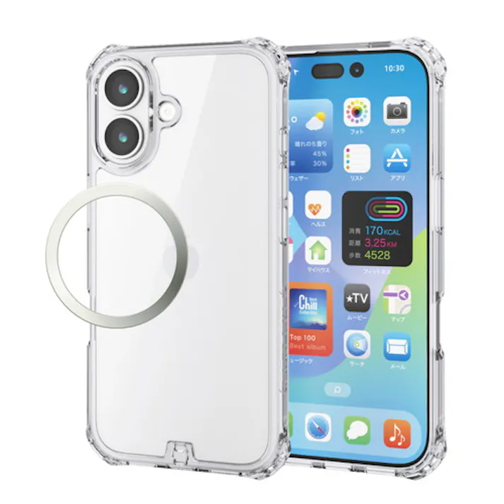 iPhone 17 ケース ハイブリッド 衝撃吸収 フィルム付 透明