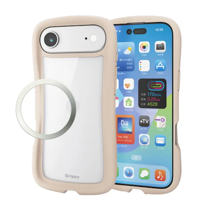 iPhone Air ケース ハイブリッド 衝撃吸収 Grippy 茶