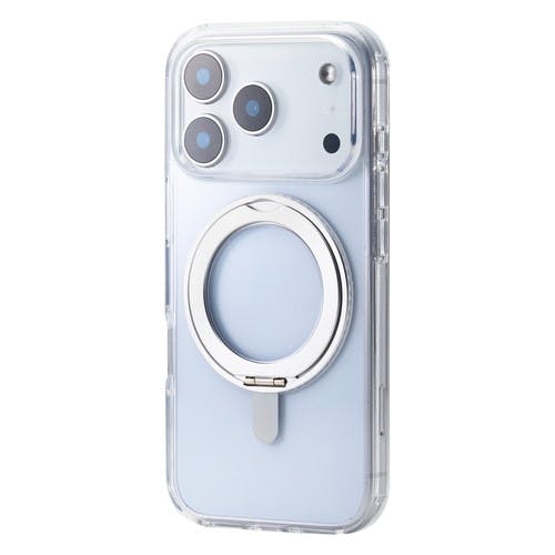 iPhone 17 Pro ケース ハイブリッド MAGKEEP 360度回転スタンド付 シルバー ケース・ストラップ iPhone 17 Pro ケース ハイブリッド MAGKEEP 360度回転スタンド付 シルバー ケース・ストラップ