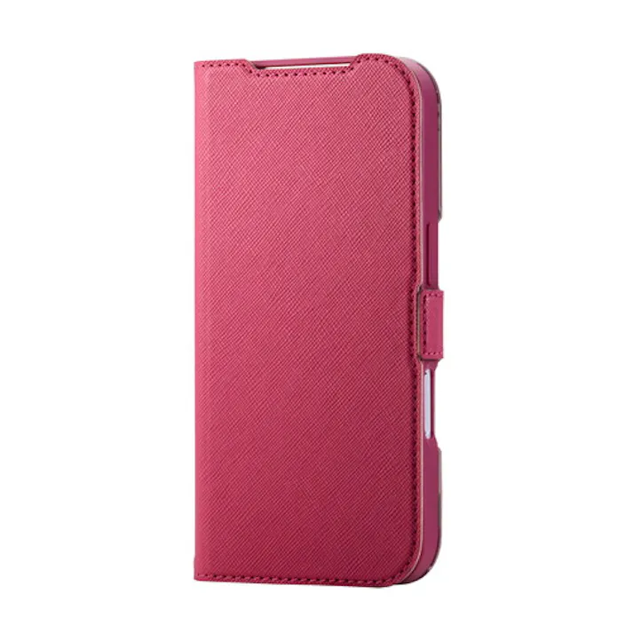 iPhone 17 Pro ケース レザー 手帳型 マグネット 超軽量 ディープ桃色