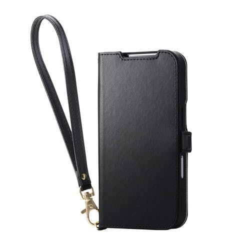 iPhone 17 Pro ケース レザー 手帳型 マグネット ハンドストラップ付 黒 ケース・ストラップ iPhone 17 Pro ケース レザー 手帳型 マグネット ハンドストラップ付 黒 ケース・ストラップ