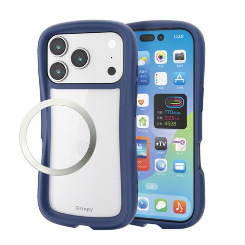 iPhone 17 Pro ケース ハイブリッド 衝撃吸収 Grippy 紺色 ケース・ストラップ iPhone 17 Pro ケース ハイブリッド 衝撃吸収 Grippy 紺色 ケース・ストラップ