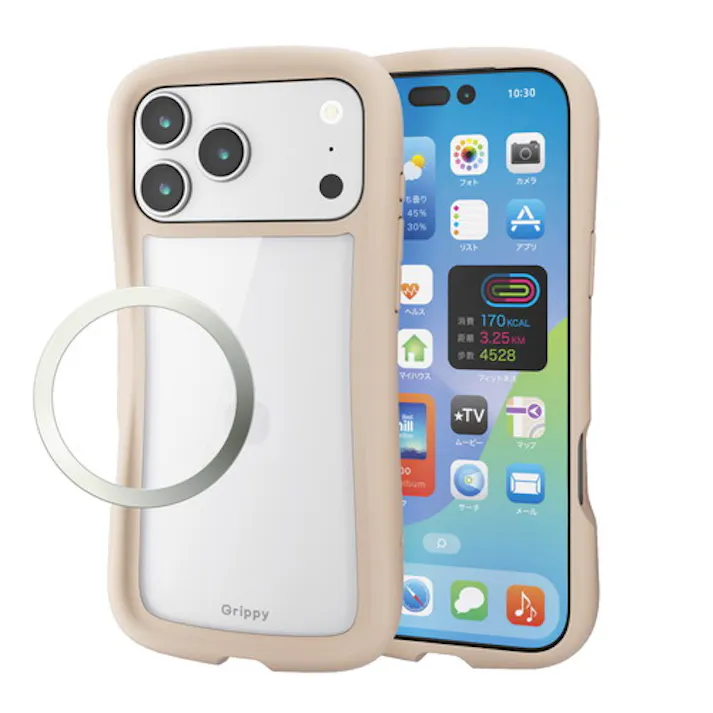 iPhone 17 Pro Max ケース ハイブリッド 衝撃吸収 Grippy 茶