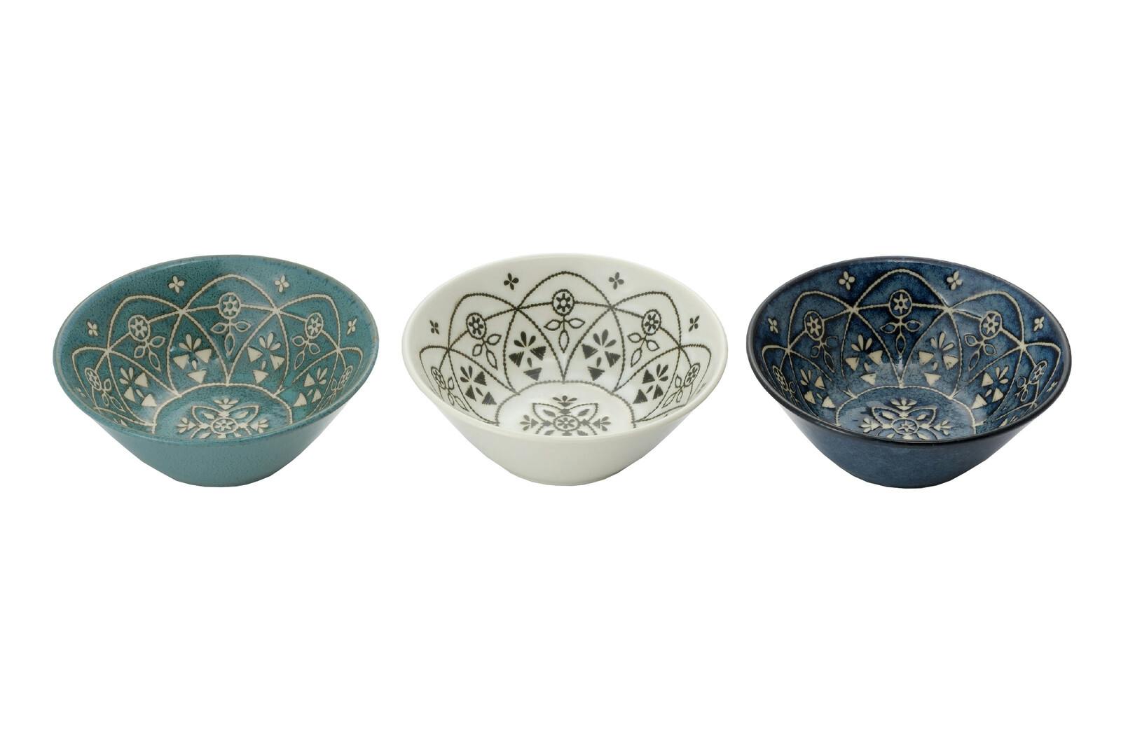 モロッカン 13cmボウル 3色組 送料込み ＃flife-4546410015723 間仕切り・パーテーション