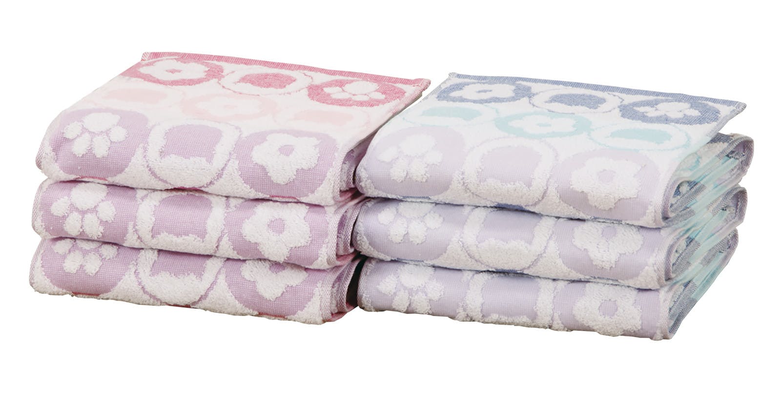 今治タオルブランド キッチンタオル6枚組 ブルー×3・ピンク×3 送料込み ＃flife-4580198814468 間仕切り・パーテーション