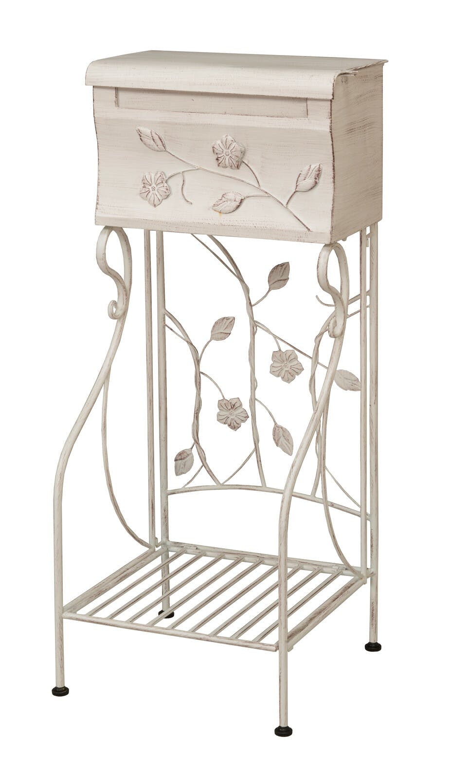 スタンド付きフラワーモチーフポスト ホワイト 送料込み ＃flife-4589792860277 間仕切り・パーテーション