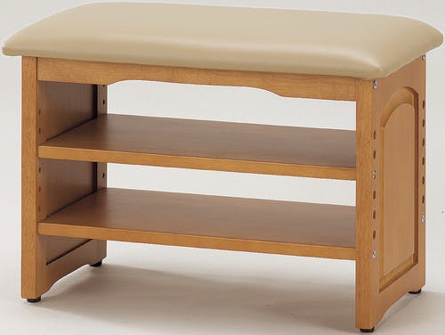 木製収納付き玄関ベンチ 60cm幅 ガタつき防止付き 送料込み ＃flife-4589978088556 間仕切り・パーテーション