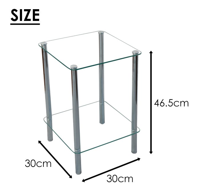 サイドテーブル ガラス おしゃれ 正方形 2段 サイドテーブル ソファ