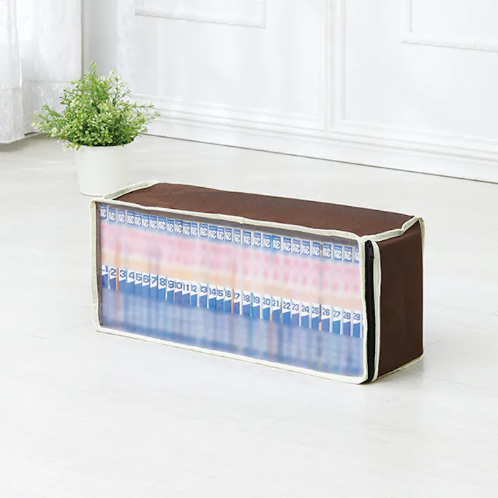 【パッと見えるコミック収納ケース 4枚組】 ちあふる バラバラになりがちなコミックもホコリを防いで、すっきり収納!! 通気性の良い不織布製中身が分かる透明窓 25~30冊のコミックを収納 JAN:4989409098817