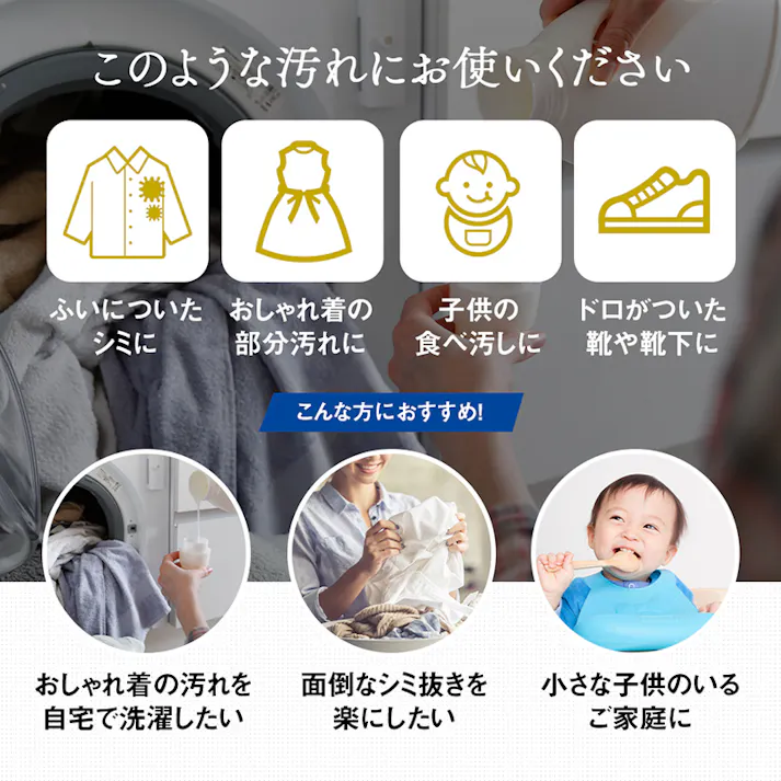 【クリーニング屋さんの衣類ポイント洗剤 165g】 ちあふる サッと塗るだけ!汗ジミ、皮脂、ファンデーション汚れ、ドロ、食べこぼし汚れなどの5つの部分汚れに対応! JAN:4989409102514