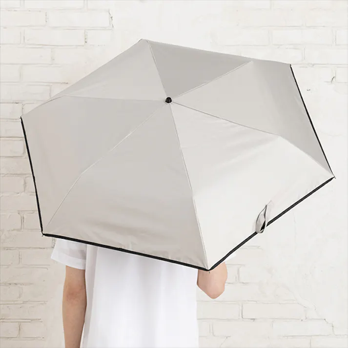 【遮熱・耐風 晴雨兼用折り畳み傘 グレー】 ちあふる 遮光率、UVカット率99%以上で、強い日差しの遮熱・UV対策に!持ち運び安い軽量サイズ 男女兼用 JAN:4989409103436