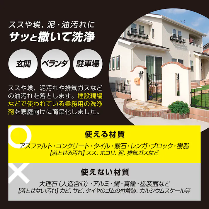 【業務用ガチ落ち玄関ベランダ洗剤 500ml お得な3本セット】 ちあふる 建設現場などでも使われている業務用の洗浄剤を、家庭向けに商品化!玄関・ベランダ・駐車場の洗剤に!スス、ホコリ、ドロ、排気ガス