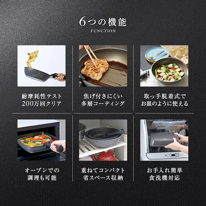 【チタンシェフ脱着ハンドル式フライパン スクエアパン 26cm+専用ハンドルセット】 ちあふる 取っ手が外せてホットプレートとしても使える1つ2役のグリルパン。26cmのワイドサイズで秋刀魚もそのまま焼ける!耐摩耗性テスト200万回クリア 正方形 JAN:4989409101166