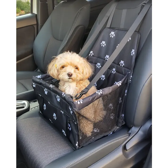 安全設計 ペット用ドライブキャリー 安全&快適ドライブ 撥水性 ペットの飛び出し防止に 小型犬〜中型犬用 通気性 ファスナーポケット付き 送料込み #flife-4589978835983