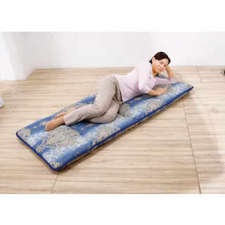 日本製 抗菌防臭わた使用固綿入りごろ寝長座布団 ブルー 送料込み #flife-4589978836003