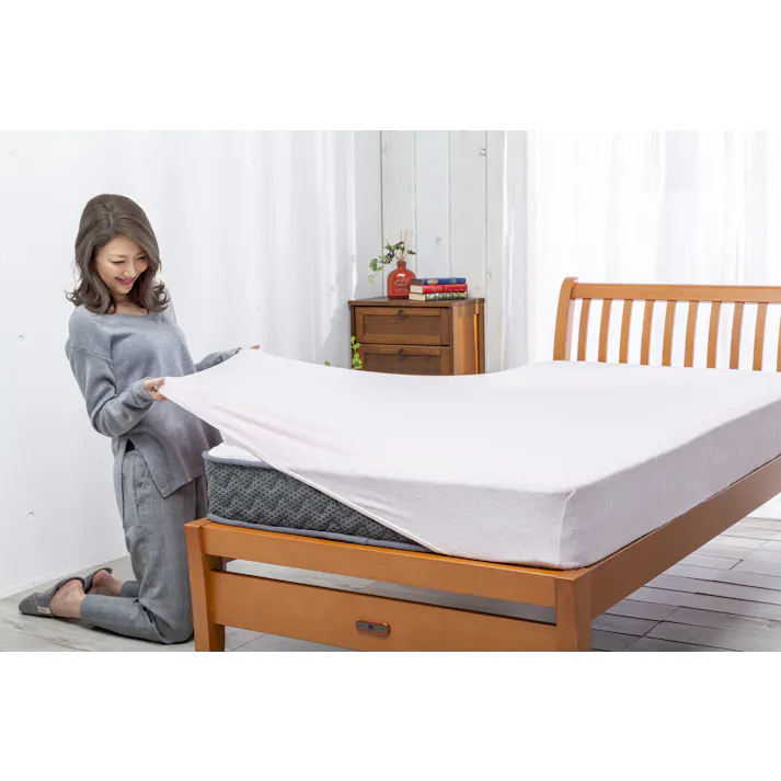 綿100%やわらかタオル地のびのびシーツ同色2枚組 セミダブル ピンク 送料込み #flife-4589978836034