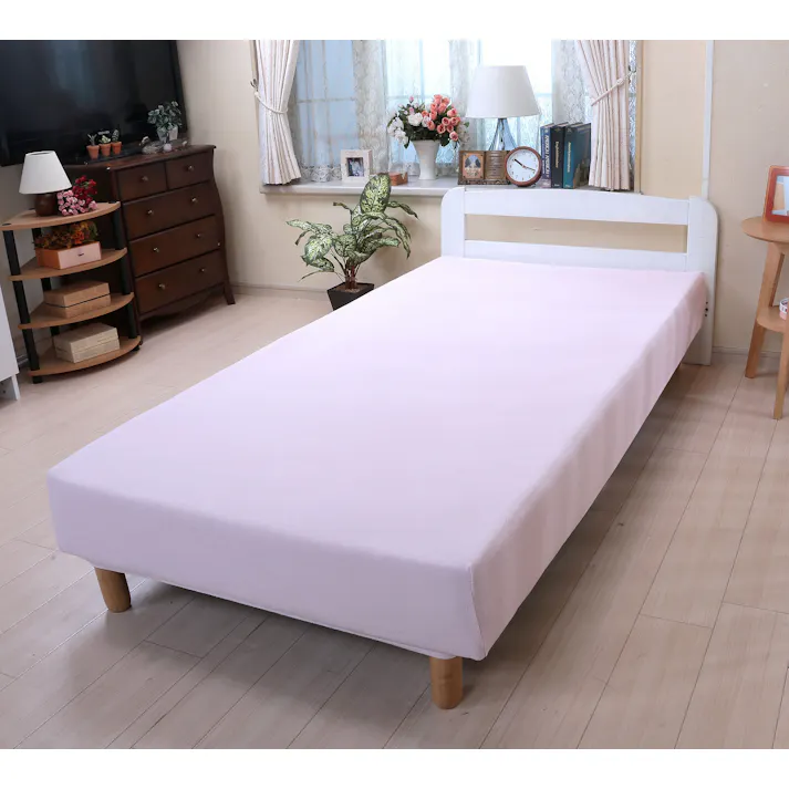 綿100%やわらかタオル地のびのびシーツ同色2枚組 セミダブル ピンク 送料込み #flife-4589978836034