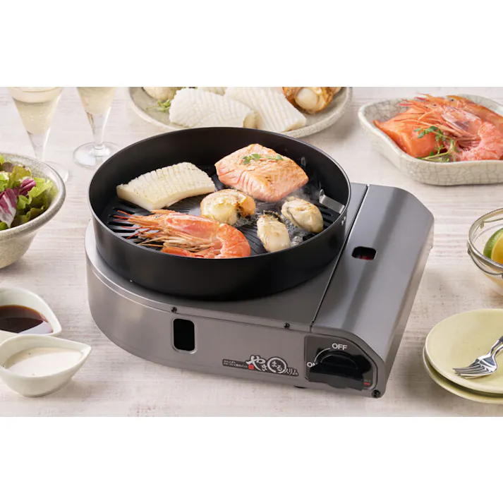 イワタニ スモークレス焼肉グリル やきまるスリム トングセット 送料込み #flife-4901140898587