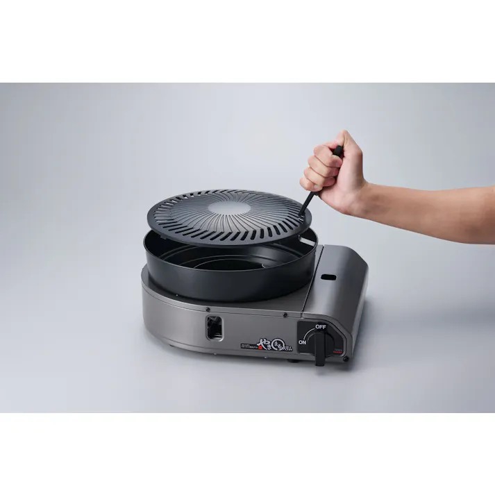 イワタニ スモークレス焼肉グリル やきまるスリム トングセット 送料込み #flife-4901140898587