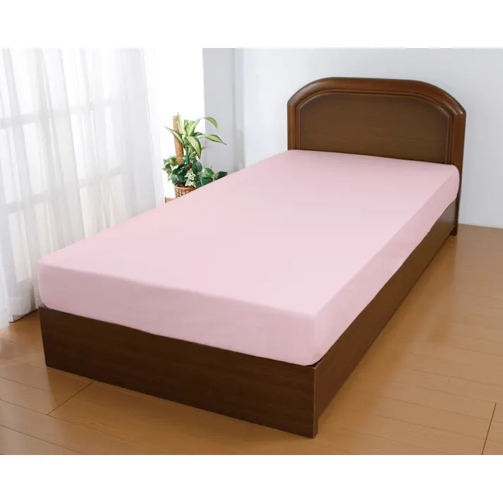 西川 綿混のびのびベッドシーツ セミシングル~シングル ピンク 送料込み #flife-4908092519010 (マットレス、布団、枕等は付属しません)