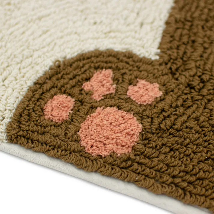 おかえりアニマル玄関マット ぶちねこ 癒し系マット 玄関マット 綿混 洗面所・ベッドサイド・リビングの入り口などにも 送料込み #flife-a3035020