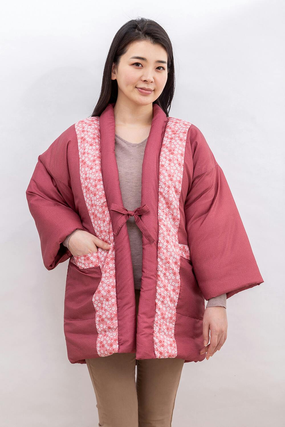 和風暖かはんてん 婦人用 エンジ M~L 送料込み #flife-a3516122 季節商品 和風暖かはんてん 婦人用 エンジ M~L 送料込み #flife-a3516122 季節商品