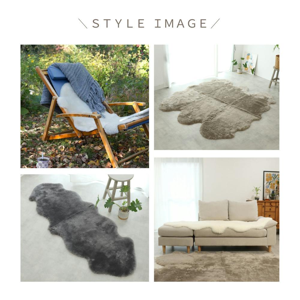 洗える ムートンラグ （約）65x98cm 丸々一匹 ウォッシャブル ベージュ 洗える ムートンラグ 1匹サイズ 短毛 送料無料 ブラウン ベージュ