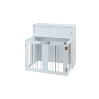 【FACE】収納付き折りたたみ型ケージ 幅90 ホワイト ペットゲージ ペットサークル 省スペース 小型犬 中型犬 室内サークル 折りたたみ 犬 ルームゲージ ペット用品 犬用品 犬小屋 ケージ サークル ペット ゲージ トイレ 収納 犬 ペット サークル 折り畳みケージ