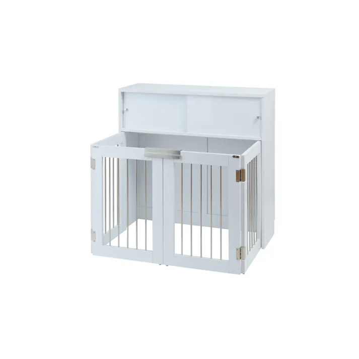 【FACE】収納付き折りたたみ型ケージ 幅90 ホワイト ペットゲージ ペットサークル 省スペース 小型犬 中型犬 室内サークル 折りたたみ 犬 ルームゲージ ペット用品 犬用品 犬小屋 ケージ サークル ペット ゲージ トイレ 収納 犬 ペット サークル 折り畳みケージ