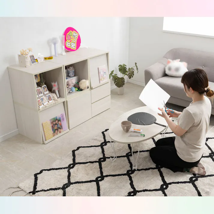 組み替え自由自在!推し活キューブラック【推しピの推し入れ ジュニア】 キューブボックス 幅39 グッズ収納 オープン ディスプレイ コレクション ホワイトウォッシュ 白 木製 棚 収納家具 収納ボックス ロッカー 一人暮らし 推しカツ 収納棚 推し棚