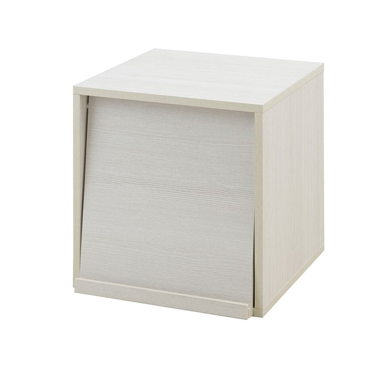 組み替え自由自在！推し活キューブラック【推しピの推し入れ ジュニア】 キューブボックス 幅39 グッズ収納 フラップ扉 ディスプレイ コレクション ホワイトウォッシュ 白 木製 棚 収納家具 収納ボックス ロッカー 一人暮らし 推しカツ 収納棚 推し棚