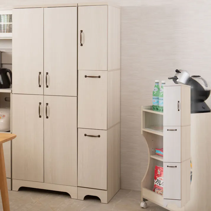 【Late】ラテシリーズ スリム 2分別 幅25 ホワイト木目 ダストボックス フレンチカントリー ペール付き ホワイト せまい 隙間収納 すきま ゴミ箱 ダスト ボックス 14L 扉 一人暮らし 小物収納 ごみ箱 収納ラック すきま収納