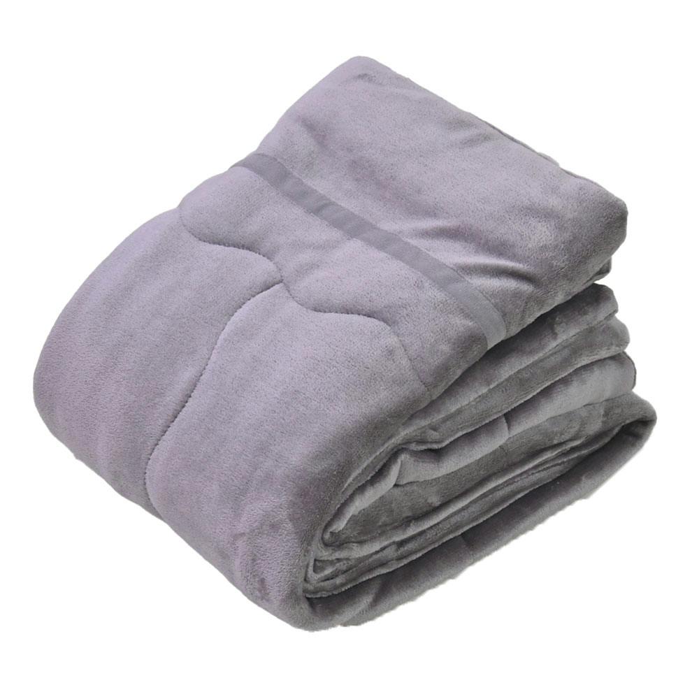 ブランケット あったか フランネル シングル 150×200cm 秋冬用 マイクロファイバー 保温 毛布 ケット キルトケット 綿入り ひざ掛け 膝掛け ふわふわ 暖かい 洗える 洗濯可能 抗菌 防臭 わた使用 韓国インテリア おしゃれ かわいい パープル グレー