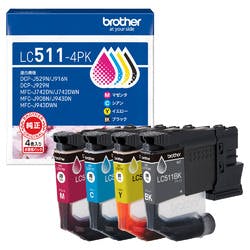 ブラザー純正】LC511-4PK インクカートリッジ 4色パック | 文房具