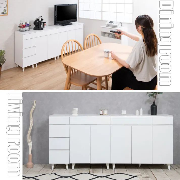 【WHITE LIV】 幅60 奥行40 高さ80 キャビネットホワイト フレンチシャビー リビングボード 本棚 棚 サイドボード リビング 家具 キッチン 引き出し付き お洒落 木製 収納棚 扉付き 扉付 おしゃれ 収納