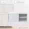 【WHITE LIV】 幅90 奥行40 高さ40.5 ローボード ホワイト 上置き用 フレンチシャビー テレビボード テレビ台 A4 引戸 引き戸 リビング 可動棚 TV台 木製 シンプル コンパクト 白 棚 北欧風 おしゃれ 雑誌収納