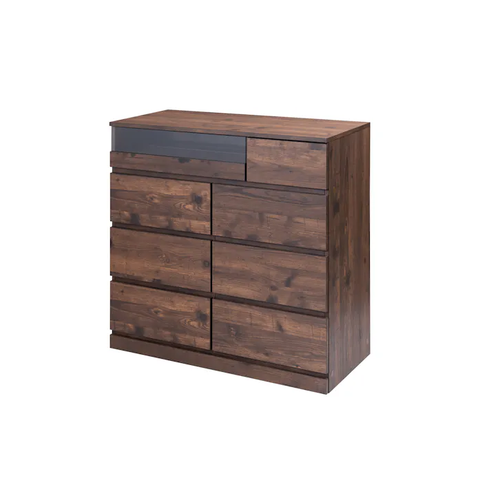 【ARIZONA】シークレット収納付き 全段スライドレール付き 幅90cmワイドチェスト ハイチェスト ローチェスト 引出し 引き出し ヴィンテージ ブラウン ガラスショーケース タンス 収納棚 ラック 木製 おしゃれ 衣類収納 箪笥 アクセサリー収納 A4収納 防犯 防犯グッズ