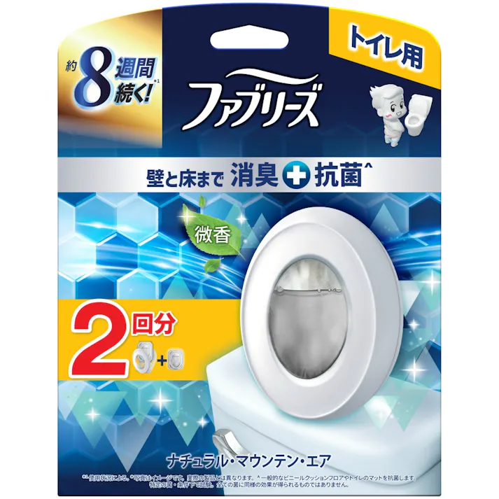 ファブリーズトイレ用消臭剤プレミアムシリーズ+抗菌ナチュラルマウンテンエア本体+つめかえ 2回分 ×1点 【送料込み】 #hrm-4987176343390
