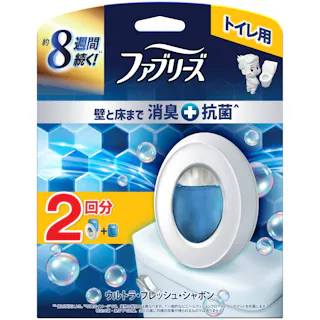 【12点まとめ買い】ファブリーズトイレ用消臭剤プレミアムシリーズ+抗菌ウルトラフレッシュシャボン本体+つめかえ 2回分 × 12点 【送料込み】 #hrm-4987176343314