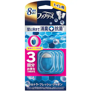 【12点まとめ買い】ファブリーズトイレ用消臭剤プレミアムシリーズ+抗菌ウルトラフレッシュシャボンつめかえ 3回分 × 12点 【送料込み】 #hrm-4987176343321