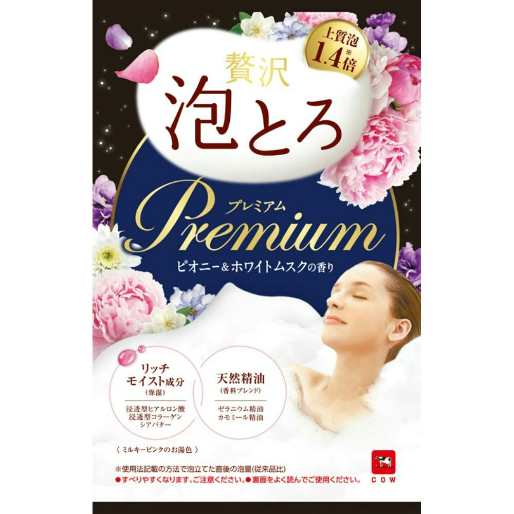 お湯物語 ぜい沢泡とろ プレミアム 入浴料 ピオニー＆ホワイトムスクの香り × 12点 ＃hrm-4901525012676 日用品・生活用品・洗剤