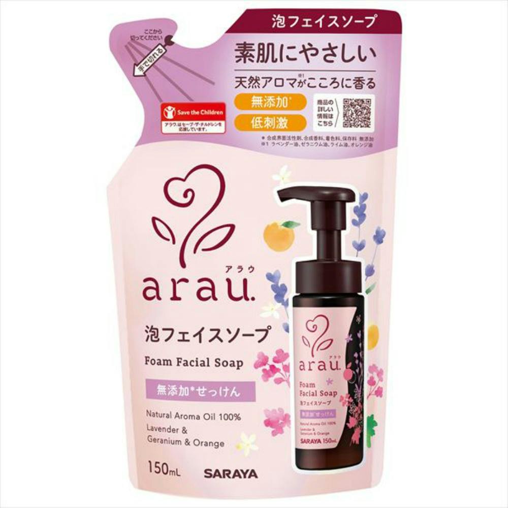 アラウ． 泡フェイスソープ 詰替用 150mL ×1点 【送料込み】 ＃hrm-4973512238598
